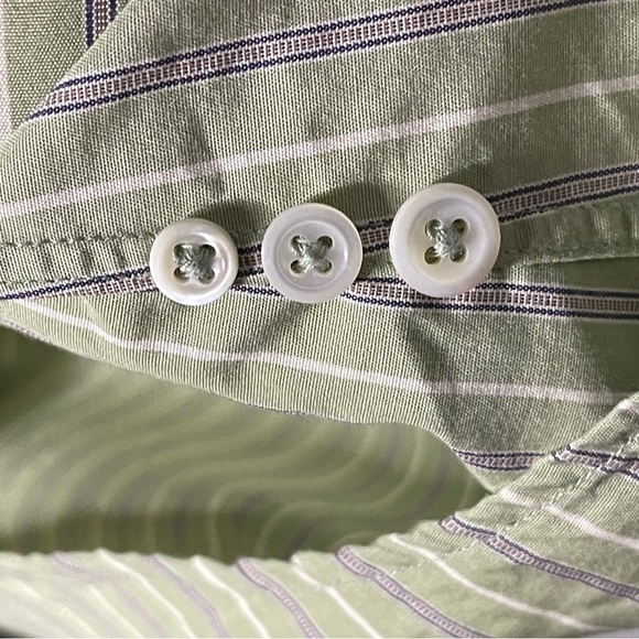 Polo Ralph Lauren Green Purple Vertical Striped Button Down Shirt Size XXL 2XL - Picture 4 of 8